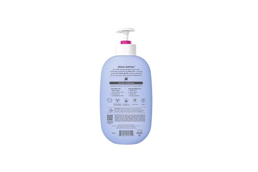 Loción corporal EOS Shea Better Body Lotion - Vainilla, cachemira y granada y frambuesa, 16 onzas líquidas (paquete de 2) - Image 6
