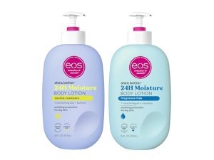 Loción corporal EOS Shea Better Body Lotion - Vainilla y cachemira + Sin fragancia, hidratación 24 horas, 16 onzas líquidas