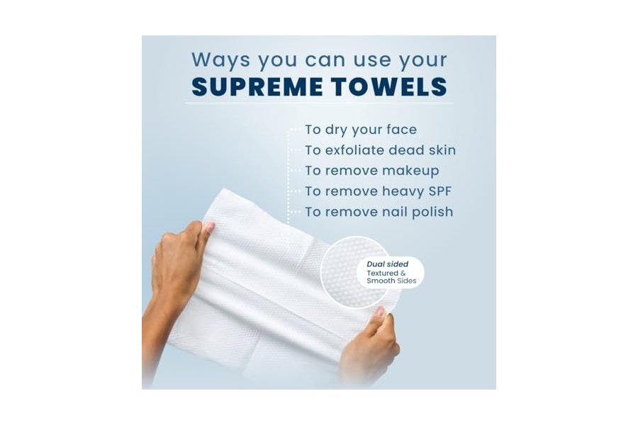 Clean Skin Club Clean Towels XL™ Supreme, toalla facial 100 % de base biológica USDA, toallita facial desechable, aprobada por la Asociación para el Eccema, toallitas secas desmaquillantes, ultrasuaves, 50 unidades, 1 paquete - Image 6