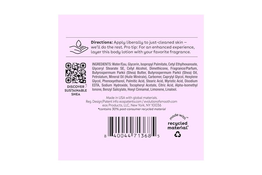 Loción corporal Eos Shea Better: fresca y reconfortante, hidratación durante 24 horas, ligera y no grasa, elaborada con karité natural, vegana, 473 ml (paquete de 1) - Image 8