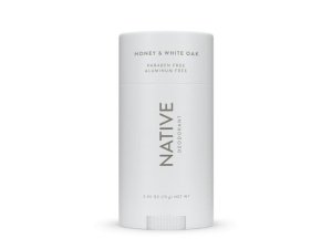 Desodorante Native con ingredientes de origen natural, 72 horas de control del olor | Desodorante para mujeres y hombres, sin aluminio, con bicarbonato de sodio, aceite de coco y manteca de karité | Miel y roble blanco