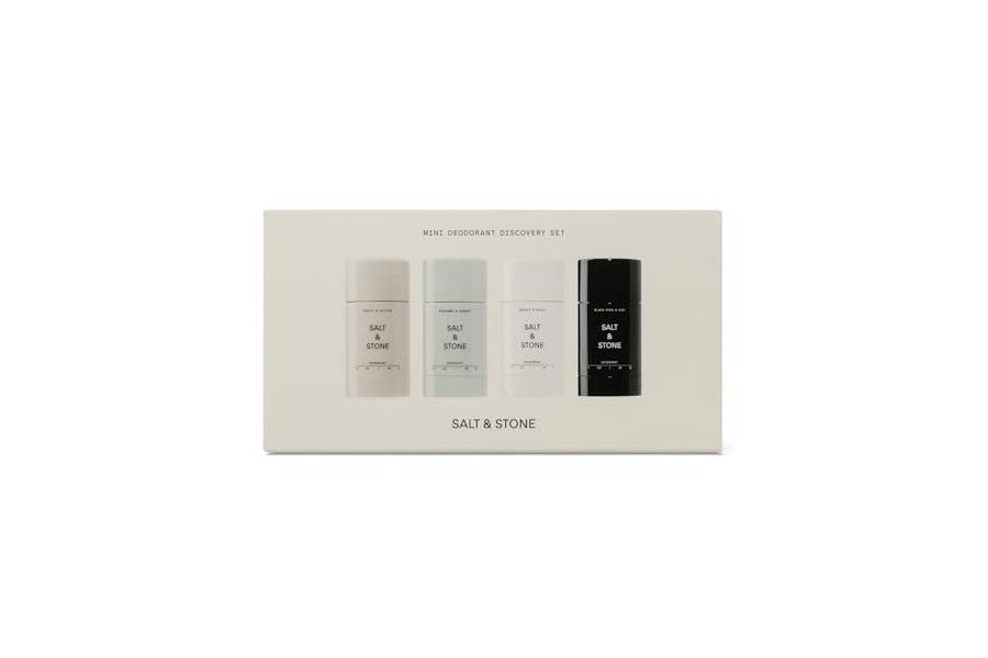 Desodorante SALT & STONE | Desodorante natural extrafuerte para mujer y hombre | Sin aluminio, con extractos de algas, manteca de karité y probióticos (Mini set de desodorante) - Image 2
