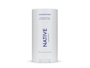 Desodorante Native con ingredientes de origen natural, 72 horas de control del olor | Desodorante para mujeres y hombres, sin aluminio, con bicarbonato de sodio, aceite de coco y manteca de karité | Sin perfume