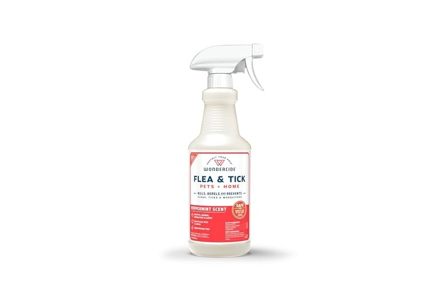 Wondercide - Spray contra pulgas, garrapatas y mosquitos para perros, gatos y el hogar - Control, prevención y tratamiento - Con aceites esenciales naturales - Seguro para mascotas y familias - Menta 16 oz