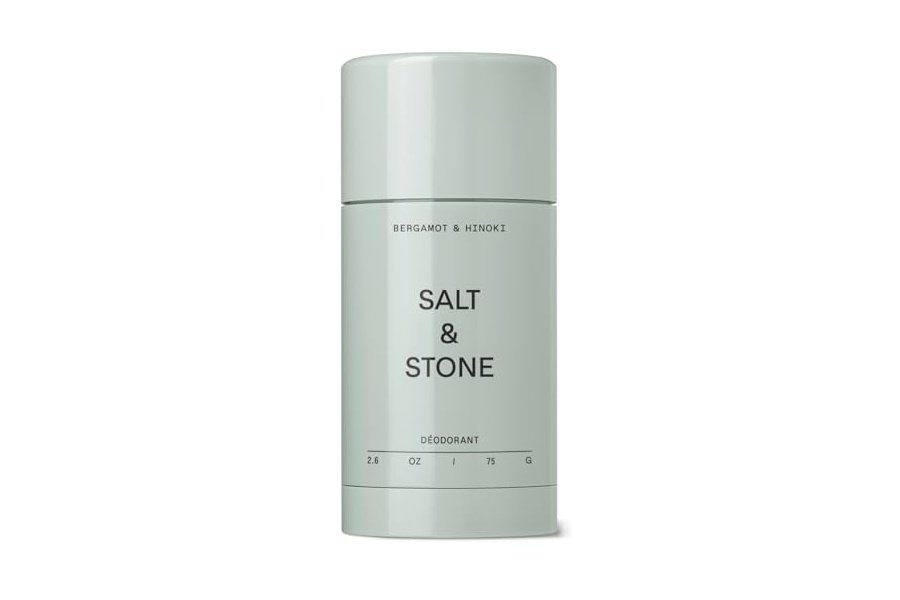 Desodorante SALT & STONE | Desodorante natural extrafuerte para mujeres y hombres | Sin aluminio, con extractos de algas, manteca de karité y probióticos (bergamota y hinoki)