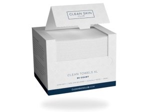 Toallas Clean Skin Club Clean Towels XL™, 100 % biobasadas por el USDA, desechables, aprobadas por la Asociación para el Eccema, toallitas desmaquillantes secas, ultrasuaves, 100 unidades, paquete de 2
