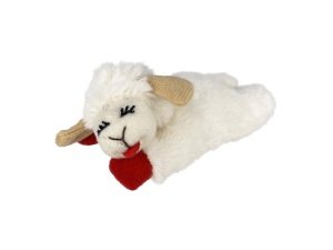 Juguete de peluche para gato Multipet Lamb Chop con hierba gatera - Juguete masticable para gatos pequeños - Juguete de peluche extrasuave - Juguete para acurrucarse y jugar - Bonito juguete para mascotas (10 cm, color crema)
