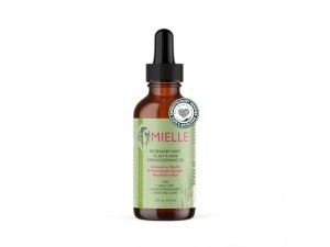 Aceite fortalecedor para el cuero cabelludo y el cabello con romero y menta de Mielle Organics, para todo tipo de cabello, 2 onzas