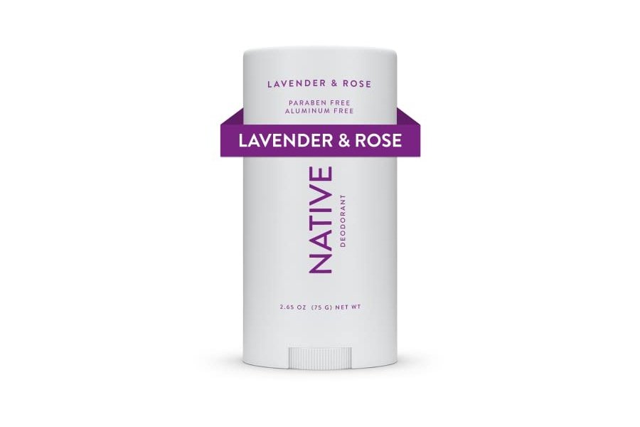 Desodorante Native con ingredientes de origen natural, 72 horas de control del olor | Desodorante para mujeres y hombres, sin aluminio, con bicarbonato de sodio, aceite de coco y manteca de karité | Lavanda y rosa