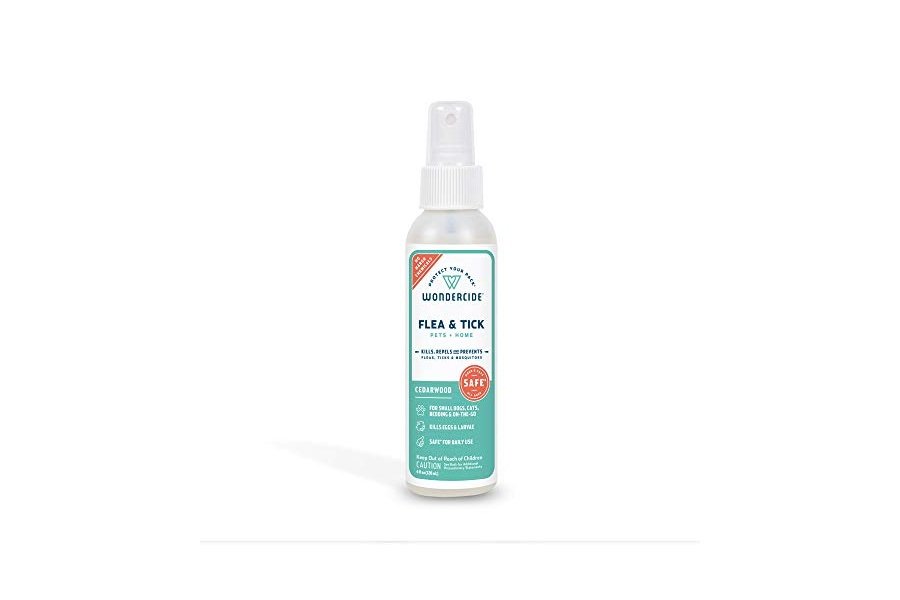 Wondercide - Spray contra pulgas, garrapatas y mosquitos para perros, gatos y el hogar - Elimina, controla, previene y trata pulgas y garrapatas - Con aceites esenciales naturales - Seguro para mascotas y familias - Cedro 4 oz