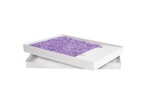 Arena para gatos PetSafe ScoopFree Crystal con bandeja de repuesto y tapa, aroma a lavanda, bolsa de 2 kg con bandeja