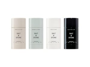 Desodorante SALT & STONE | Desodorante natural extrafuerte para mujer y hombre | Sin aluminio, con extractos de algas, manteca de karité y probióticos (Mini set de desodorante)