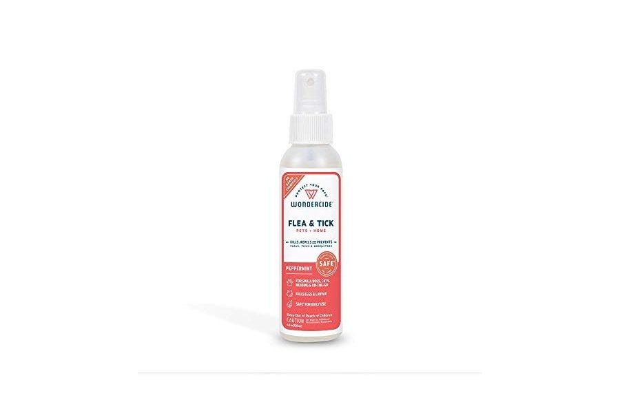 Wondercide - Spray contra pulgas, garrapatas y mosquitos para perros, gatos y el hogar - Elimina, controla, previene y trata pulgas y garrapatas - Con aceites esenciales naturales - Seguro para mascotas y familias - Menta 4 oz
