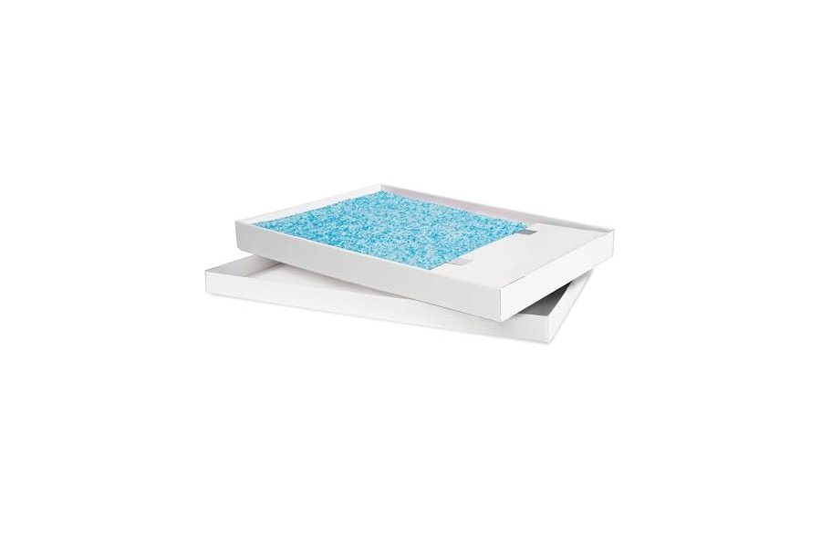 Arena para gatos PetSafe ScoopFree Crystal con bandeja de repuesto y tapa, aroma fresco, bolsa de 2 kg con bandeja