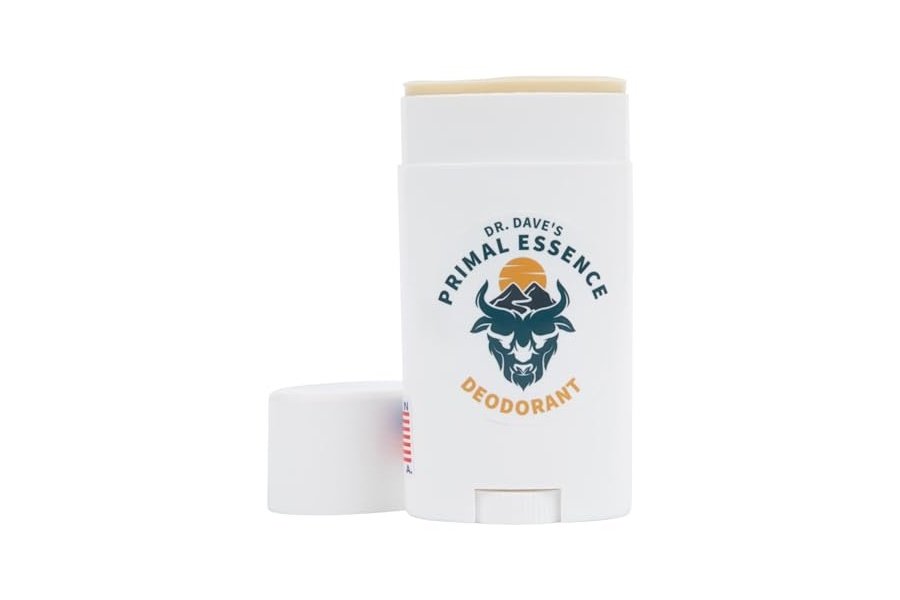 Desodorante de sebo Primal Essence del Dr. Dave - Sin aluminio ni bicarbonato de sodio - Ayuda a controlar el olor corporal y el sudor - Desodorante de vainilla y sándalo