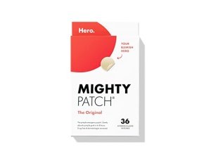 Parche original Mighty Patch™ de Hero Cosmetics: parche hidrocoloide para el acné y las espinillas, ideal para cubrir granos e imperfecciones en el rostro y la piel. Apto para veganos y no probado en animales (36 unidades).