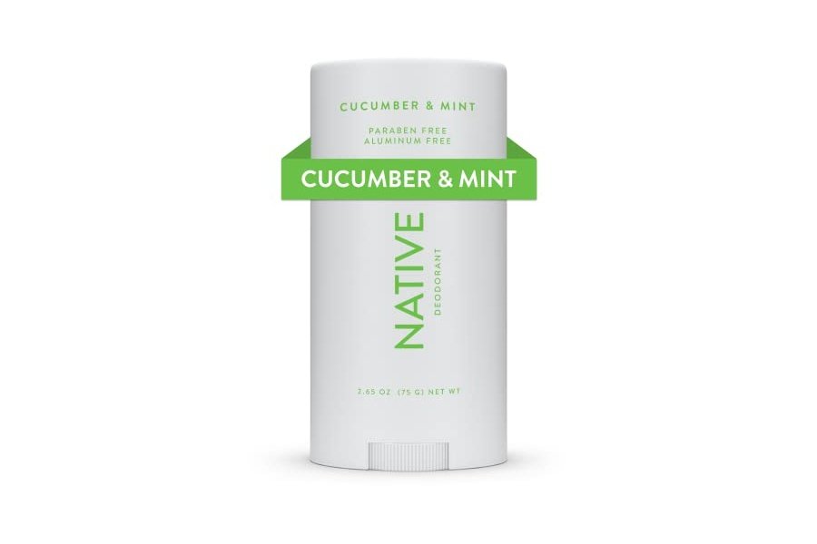 Desodorante Native con ingredientes de origen natural, 72 horas de control del olor | Desodorante para mujeres y hombres, sin aluminio, con bicarbonato de sodio, aceite de coco y manteca de karité | Pepino y menta