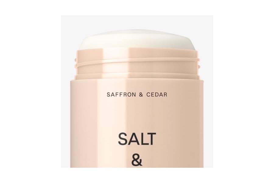 Desodorante SALT & STONE | Desodorante natural extrafuerte para mujeres y hombres | Sin aluminio, con extractos de algas, manteca de karité y probióticos (azafrán y cedro) - Image 7