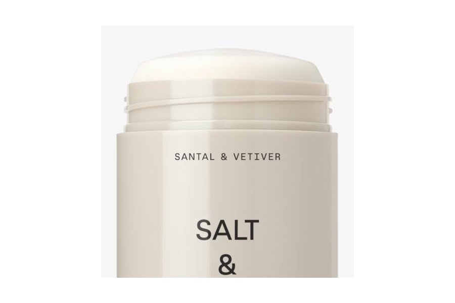Desodorante natural SALT & STONE - Santal | Desodorante natural extrafuerte para mujeres y hombres | Sin aluminio, con probióticos, extractos de algas y manteca de karité (77 g) - Image 7