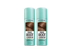 Corrector temporal de canas en spray L'Oréal Paris para cubrir raíces, color castaño claro (paquete de 2) (el empaque puede variar)