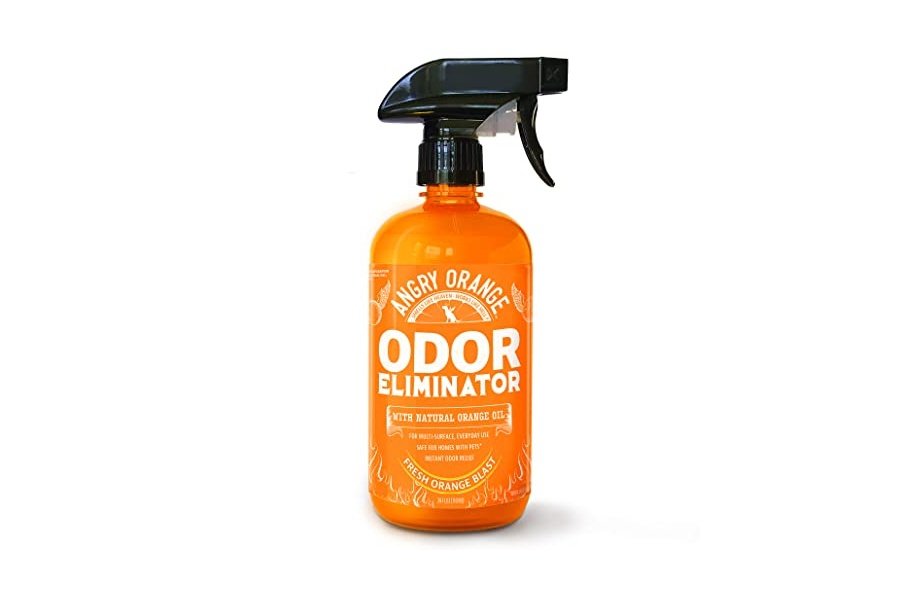 Eliminador de olores para mascotas ANGRY ORANGE: orina de perro y gato, manchas de alfombras y olores fuertes. Limpiador cítrico con aceite de naranja natural. 24 oz.