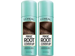 Corrector en aerosol Magic Root Cover Up Gray de L'Oréal Paris, marrón medio, 113 g (paquete de 2)