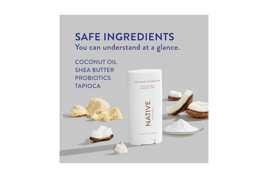 Desodorante Native con ingredientes de origen natural, 72 horas de control del olor | Desodorante para mujeres y hombres, sin aluminio, con bicarbonato de sodio, aceite de coco y manteca de karité | Coco y vainilla, paquete de 3 - Image 5