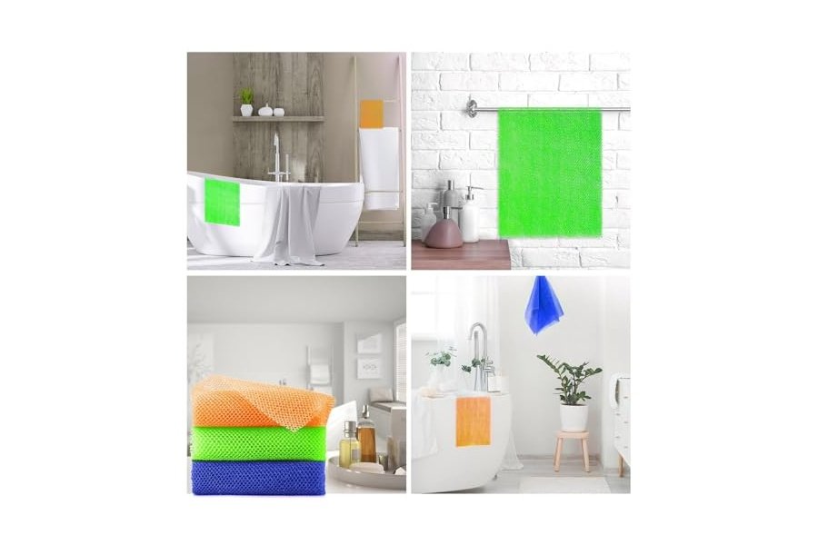 3 esponjas de baño africanas de red africana, esponja de baño de red larga, exfoliante, para ducha, cuerpo, espalda y piel más suave, ideal para uso diario (naranja, azul, verde). - Image 7