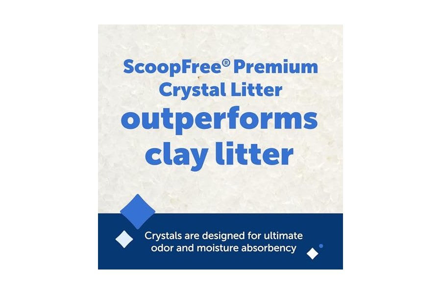 Arena para gatos de cristal premium PetSafe ScoopFree: superior a la arena de arcilla; reduce el rastro y el polvo, dejando un hogar fresco; no se aglomera; dos bolsas de arena de 2 kg (3 kg en total); sin fragancia. - Image 2