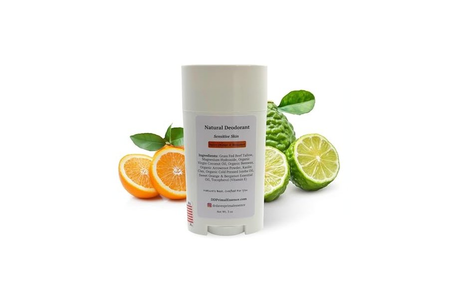 Desodorante de sebo Primal Essence del Dr. Dave - Sin aluminio ni bicarbonato de sodio - Ayuda a controlar el olor corporal y el sudor - Naranja dulce y bergamota - Image 2