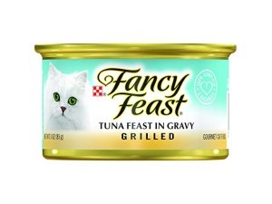 Comida húmeda gourmet para gatos Fancy Feast, atún en salsa, a la parrilla, lata individual de 85 g