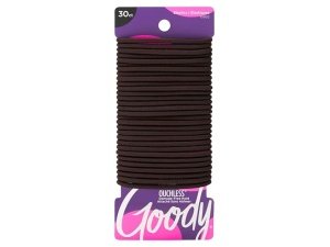 Coleteros elásticos Goody Ouchless, 30 unidades, color marrón, 4 mm, accesorios de peinado sin dolor para mujeres y hombres, ideales para trenzas, coletas y más, para todo tipo de cabello.