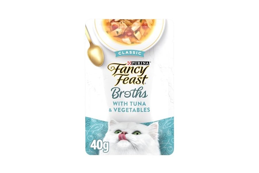 Alimento húmedo para gatos Purina Fancy Feast para lamer, complemento clásico de caldo con atún y verduras - (paquete de 16) sobres de 45 g - Image 4