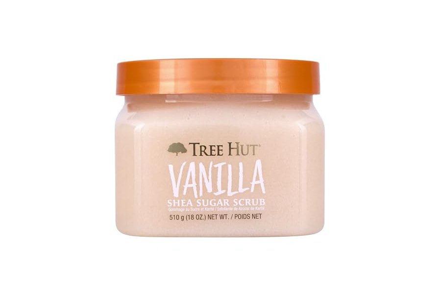 Exfoliante corporal hidratante y exfoliante con vainilla y azúcar de karité de Tree Hut, 500 ml