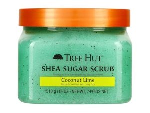 Exfoliante corporal de azúcar y karité Tree Hut, coco y lima, 18 oz