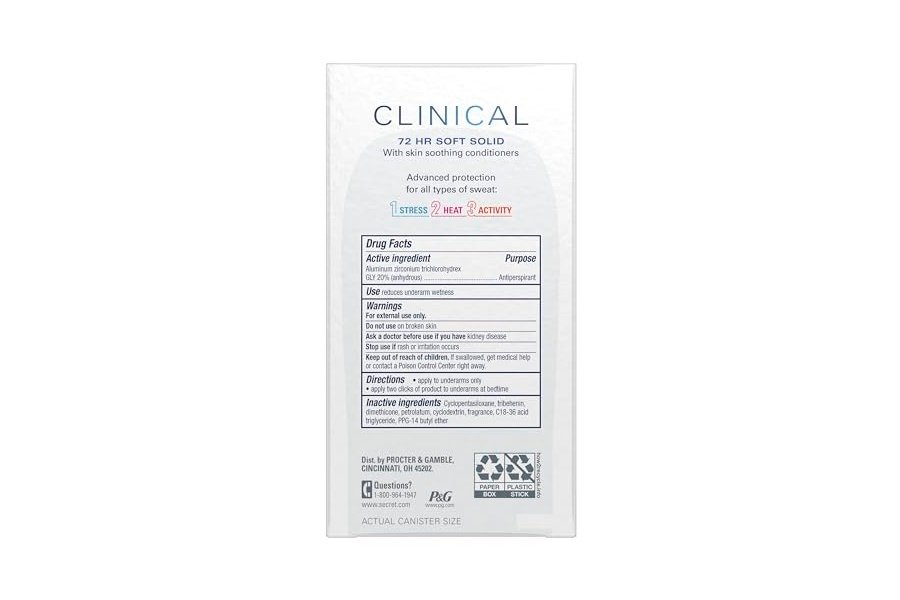 Desodorante antitranspirante Secret Clinical Strength para mujer, respuesta al estrés, triple protección contra el estrés, 72 h de protección contra el sudor y el mal olor, minerales que equilibran el pH, suave, 47 g (paquete de 3) - Image 14