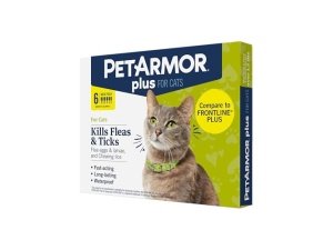 PetArmor Plus - Prevención de pulgas y garrapatas para gatos, tratamiento contra pulgas y garrapatas, 6 dosis, tópico resistente al agua, de acción rápida, para gatos de más de 700 g