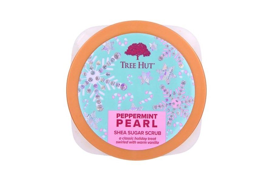 Exfoliante corporal exfoliante con perla de menta y azúcar de karité de Tree Hut | Elimina la piel muerta y seca para una sensación suave e hidratada | Edición limitada para las fiestas | Cuidado corporal esencial nutritivo | 18 fl oz. - Image 2