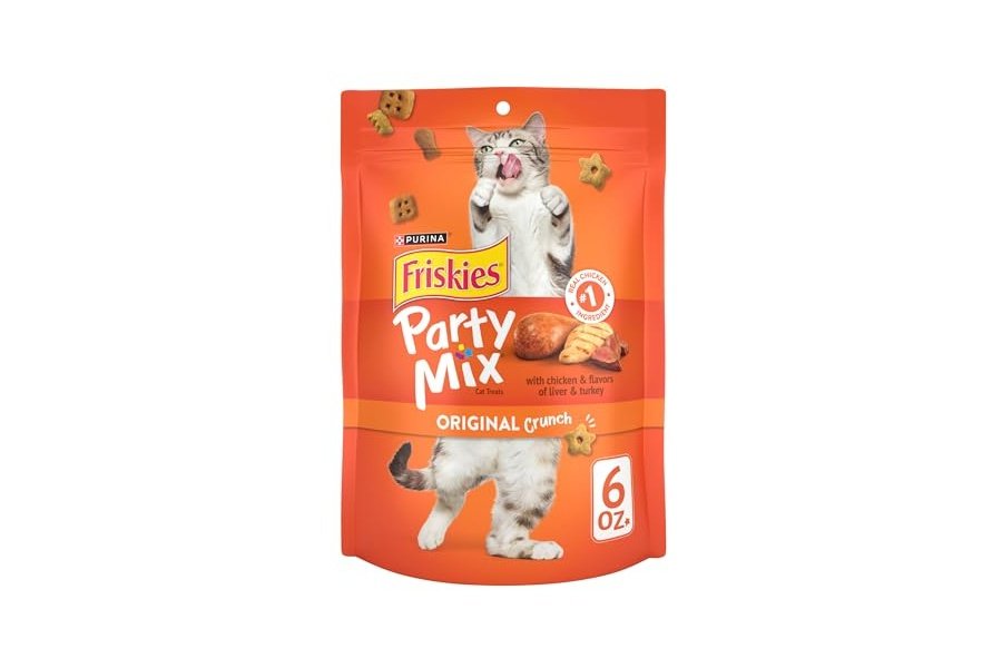 Premios para gatos Purina Friskies, Party Mix Original Crunch - (Paquete de 6) Bolsas de 170 g