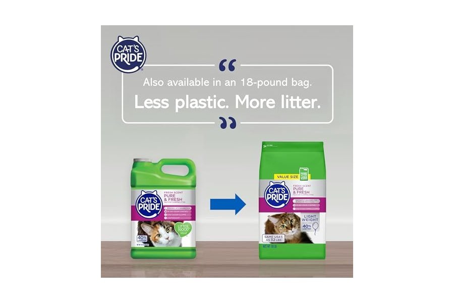 Arena aglomerante ligera premium Cat's Pride: pura y fresca, hasta 10 días de potente control de olores, para varios gatos, perfumada, 4.5 kg - Image 2