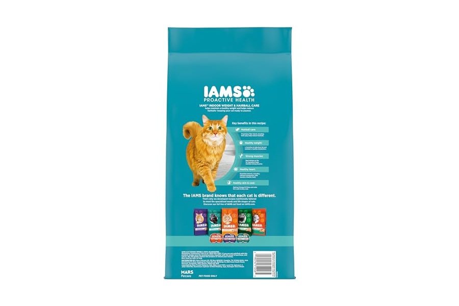 Alimento seco para gatos adultos IAMS Proactive Health Indoor Weight & Hairball Care con pollo y pavo, bolsa de 3.5 lb - Image 2