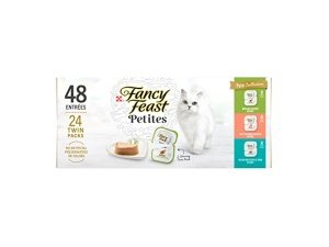 Alimento húmedo para gatos Purina Fancy Feast Gourmet, paquete variado, colección Petites Pate, envases desmoldables, 48 ​​raciones - (Paquete de 24) envases de 76 g