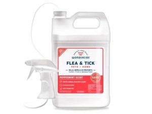 Wondercide - Spray contra pulgas, garrapatas y mosquitos para perros, gatos y el hogar - Elimina, controla, previene y trata pulgas y garrapatas - Con aceites esenciales naturales - Seguro para mascotas y familias - Menta 128 oz