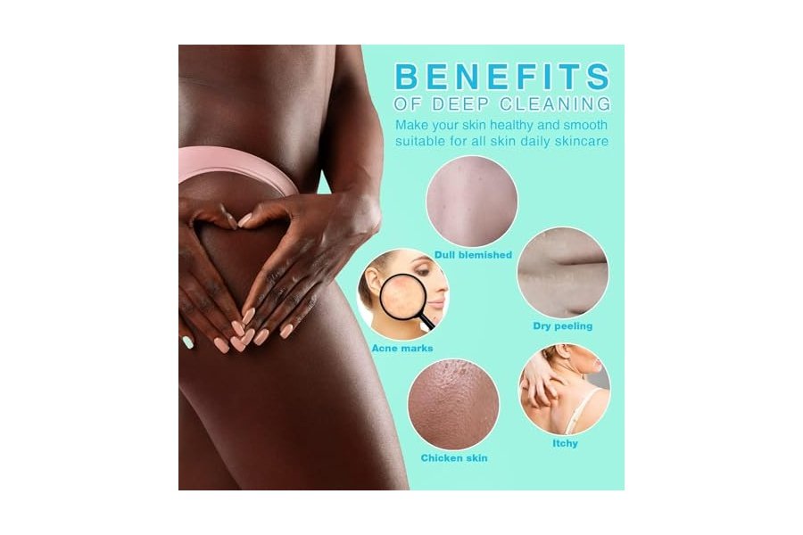 3 esponjas de baño africanas largas, exfoliantes corporales y de espalda, suavizantes para la piel, ideales para uso diario (rosa, azul, verde). - Image 5