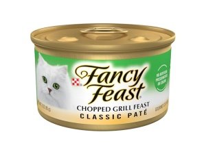 Purina Fancy Feast Chopped Grill Feast Classic - Paté de comida húmeda para gatos (paquete de 24) latas de 85 g