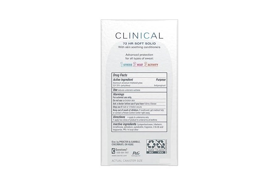 Antitranspirante y desodorante Secret Clinical Strength para mujer, ligero y fresco, suave y sólido, 1.6 oz (paquete de 3) - Image 10