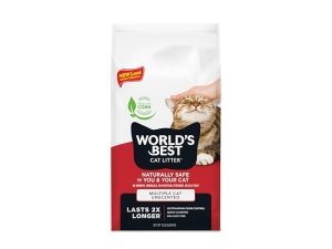 LA MEJOR ARENA PARA GATOS DEL MUNDO. Sin perfume para varios gatos, 7 kg. Ingredientes naturales, aglomeración rápida, desechable por el inodoro, 99 % libre de polvo y fabricada en EE. UU. Control de olores duradero y fácil de recoger.