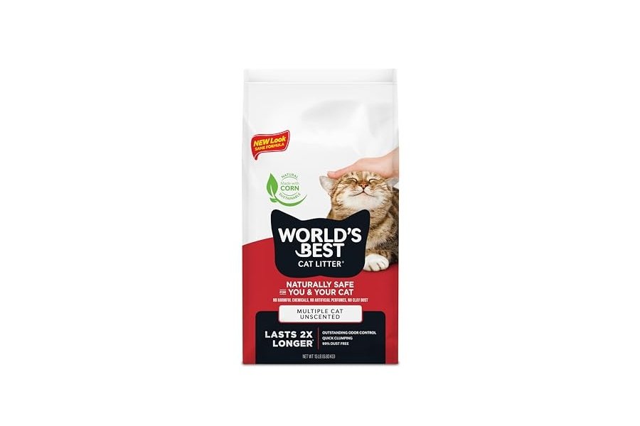 LA MEJOR ARENA PARA GATOS DEL MUNDO. Sin perfume para varios gatos, 7 kg. Ingredientes naturales, aglomeración rápida, desechable por el inodoro, 99 % libre de polvo y fabricada en EE. UU. Control de olores duradero y fácil de recoger.