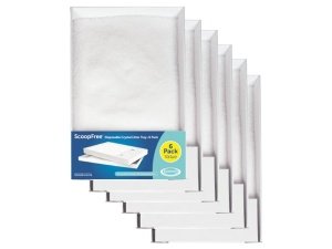 Arena para gatos PetSafe ScoopFree Crystal con bandeja de repuesto y tapa, sin fragancia, bolsa de 2 kg (cada bandeja), paquete de 6