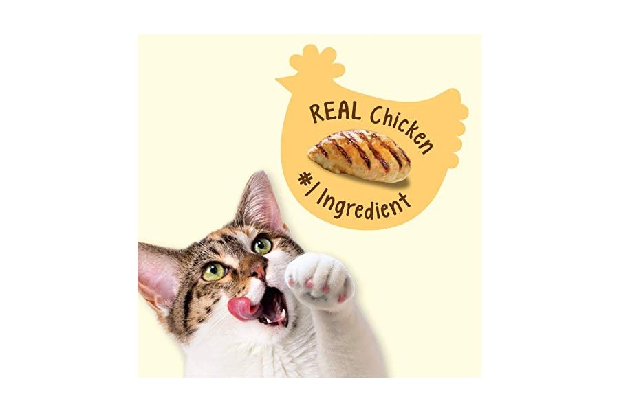 Premios naturales para gatos Purina Friskies, mezcla para fiestas, delicias naturales con pollo auténtico, vitaminas, minerales y nutrientes - Envase de 900 g - Image 3